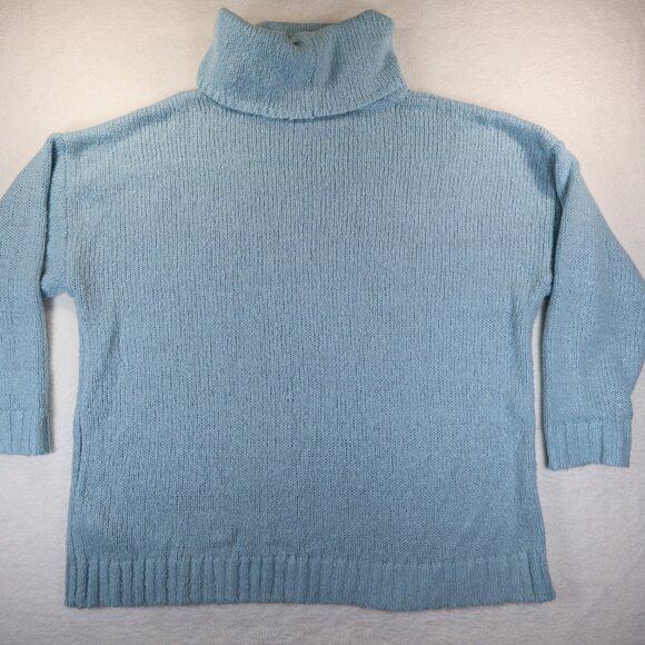 G.I.L.I. Oversized Turtle Neck Sweater Light Blue XL - Picture 7 of 7